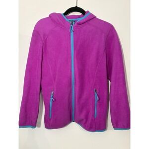 L.L.Bean Girls‎ Fleece Jacket With Hood & Zip Pockets Girls Size 18 Juniors